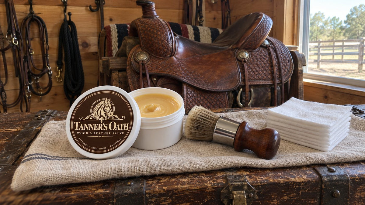 Tanner's Oath jar with free brush and wipes