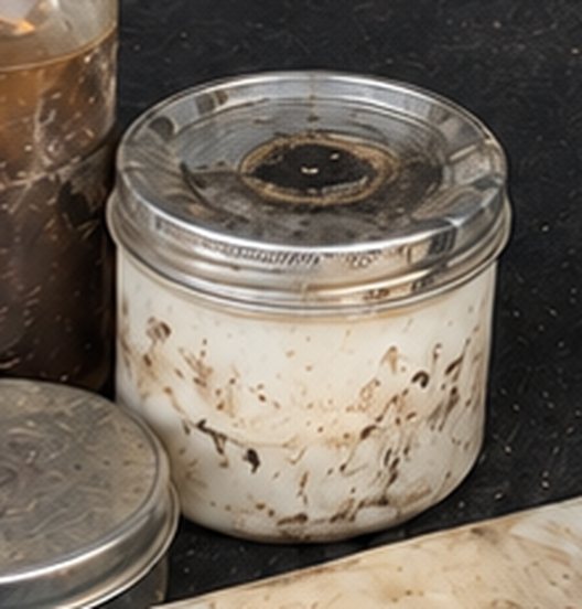 A used tub of petroleum jelly, greyed out