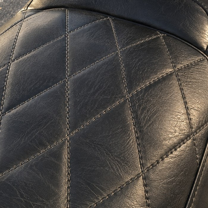 Leather motorcycle seat