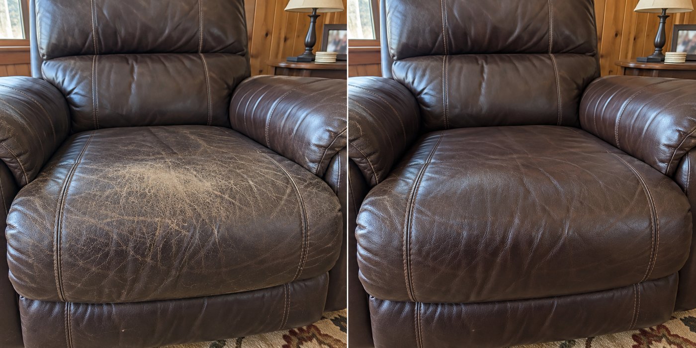 Dry, creased recliner seat